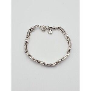 Vintage BRIGHTON Signed 'Pompeii' Bracelet Silver Plate Scrollwork FREE $HIPPING